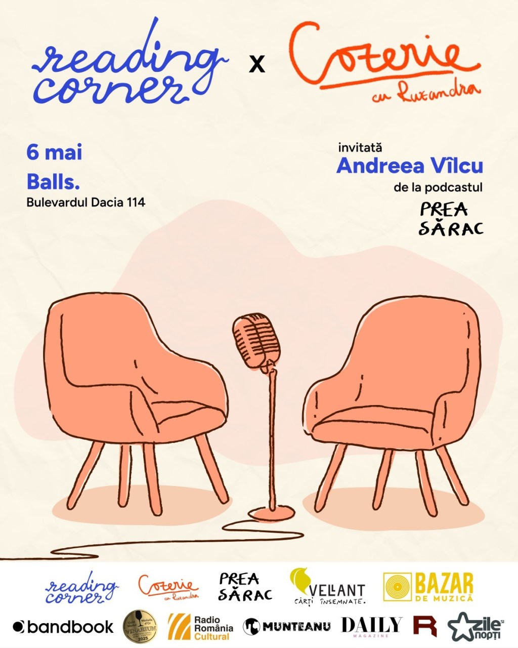 Event Alert: Cozerie cu Ruxandra x reading corner @&nbsp;Balls.